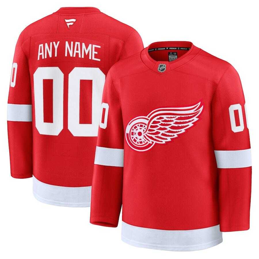 Mens Detroit Red Wings Customized Red 2024-25 Stitched Jersey